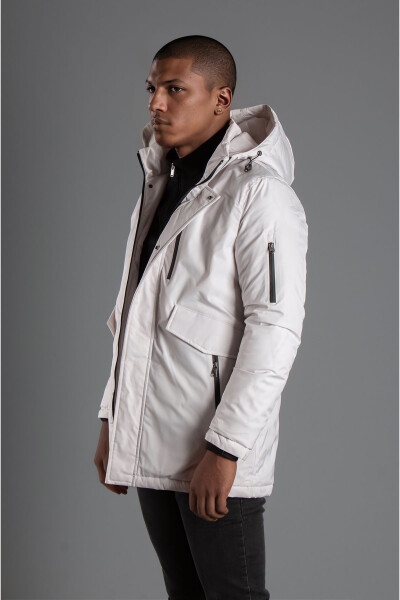 Men's Stone Hooded Puffer Jacket 5615 - 6