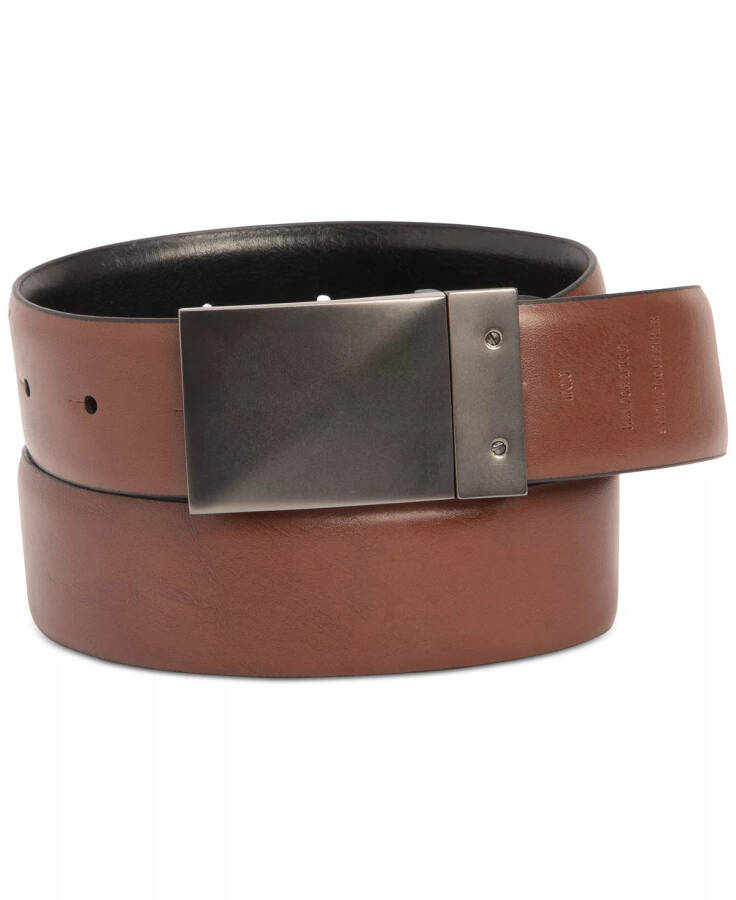 Men's Stretch Reversible Plaque Belt Black/brown - 2