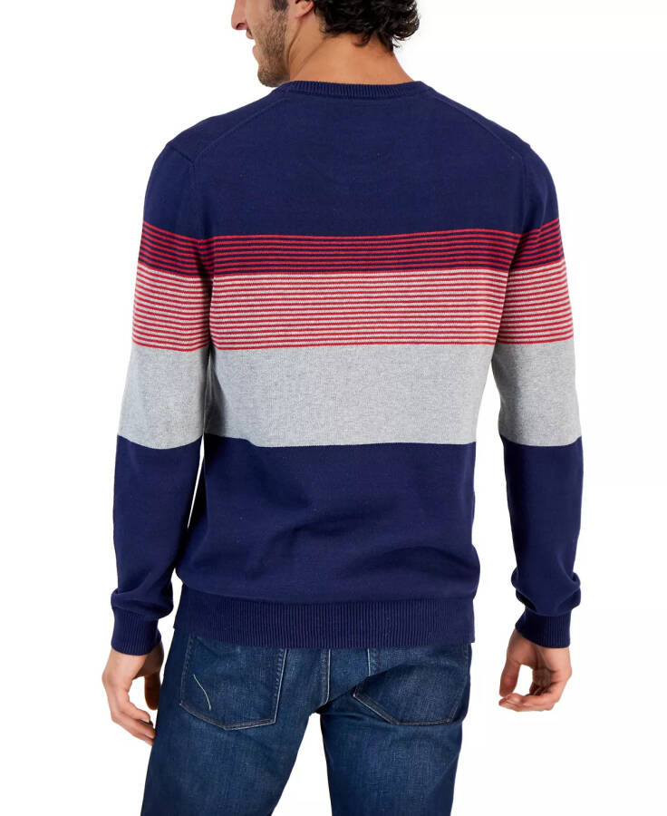 Men's Striped Sweater, Created for Macy's Navy Blue - 2