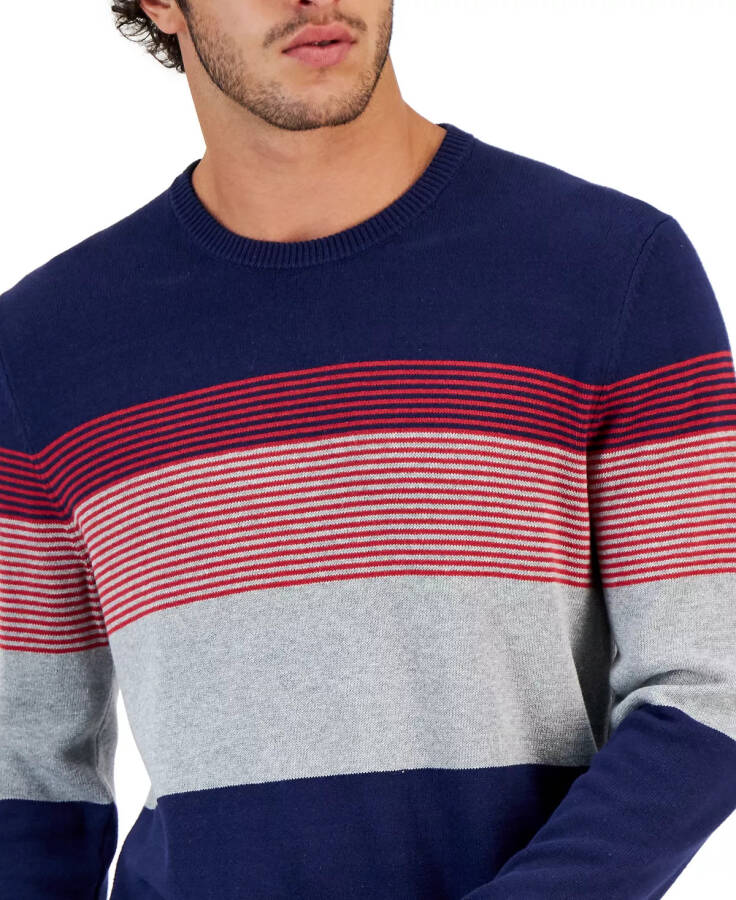 Men's Striped Sweater, Created for Macy's Navy Blue - 3