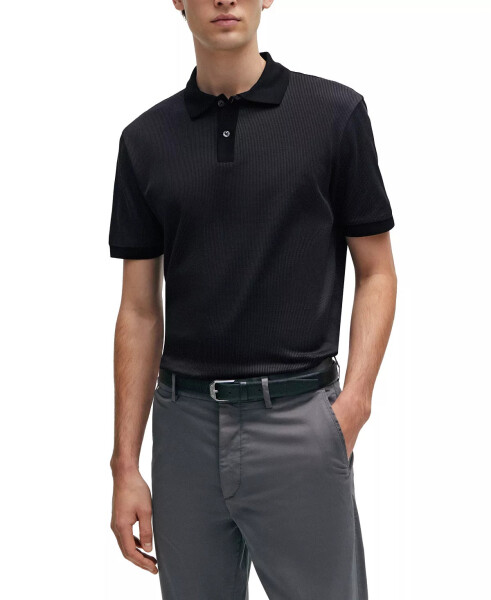 Men's Structured Polo Shirt Black - 5