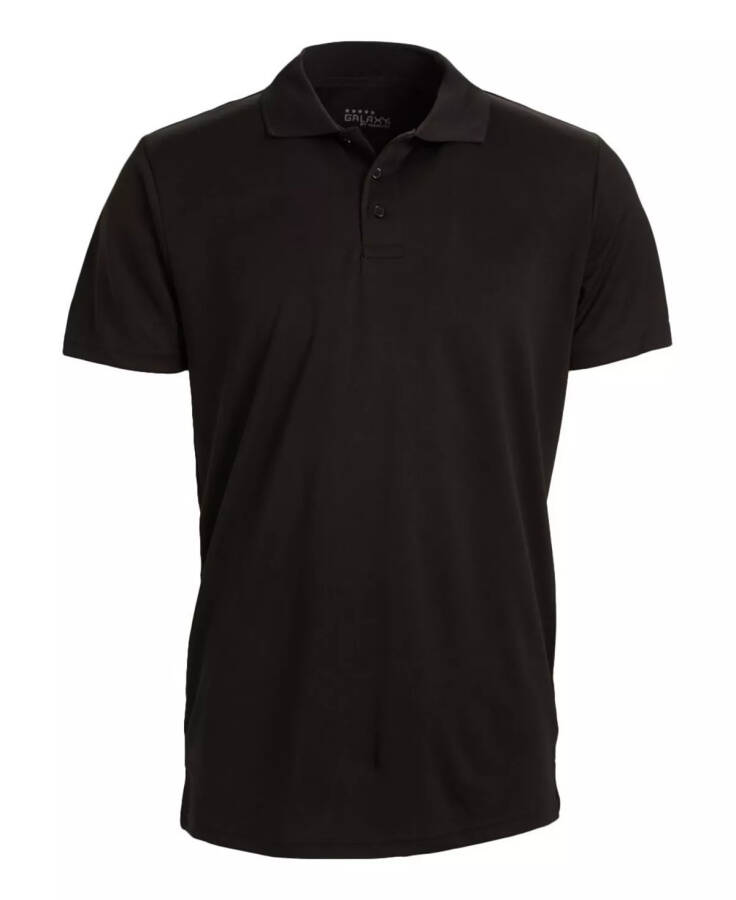 Men's Tagless Dry-Fit Moisture-Wicking Polo Shirt Black - 1