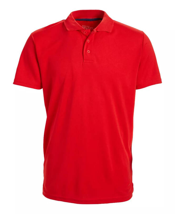 Men's Tagless Dry-Fit Moisture-Wicking Polo Shirt Red - 1