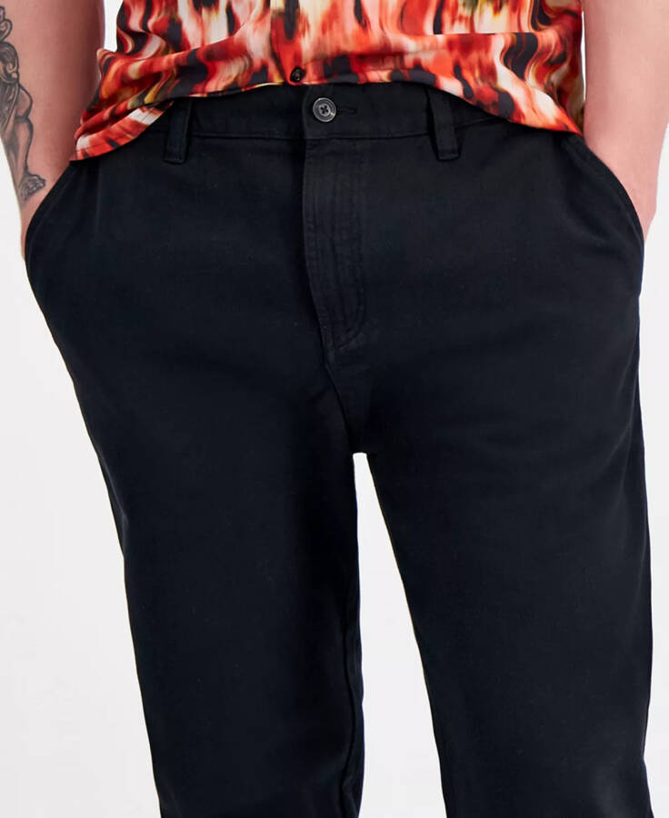 Men's Tapered-Fit Chino Pants Black - 3