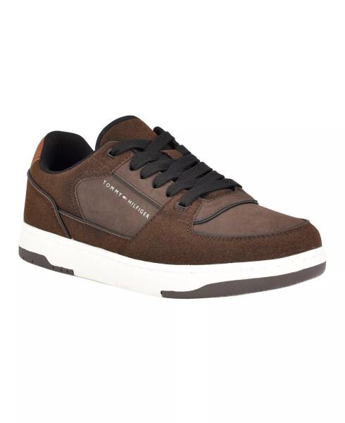 Men's Tenito Lace Up Low Top Sneakers Dark Brown, Cognac - 1