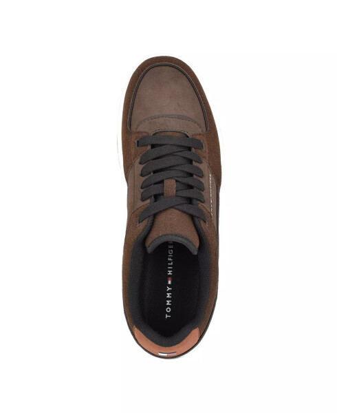 Men's Tenito Lace Up Low Top Sneakers Dark Brown, Cognac - 4