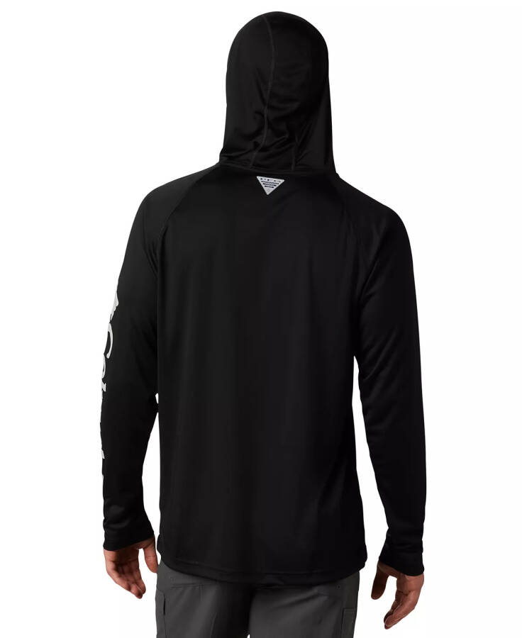 Men's Terminal Tackle UPF 50 Hoodie Black, Cool Grey Logo - 2