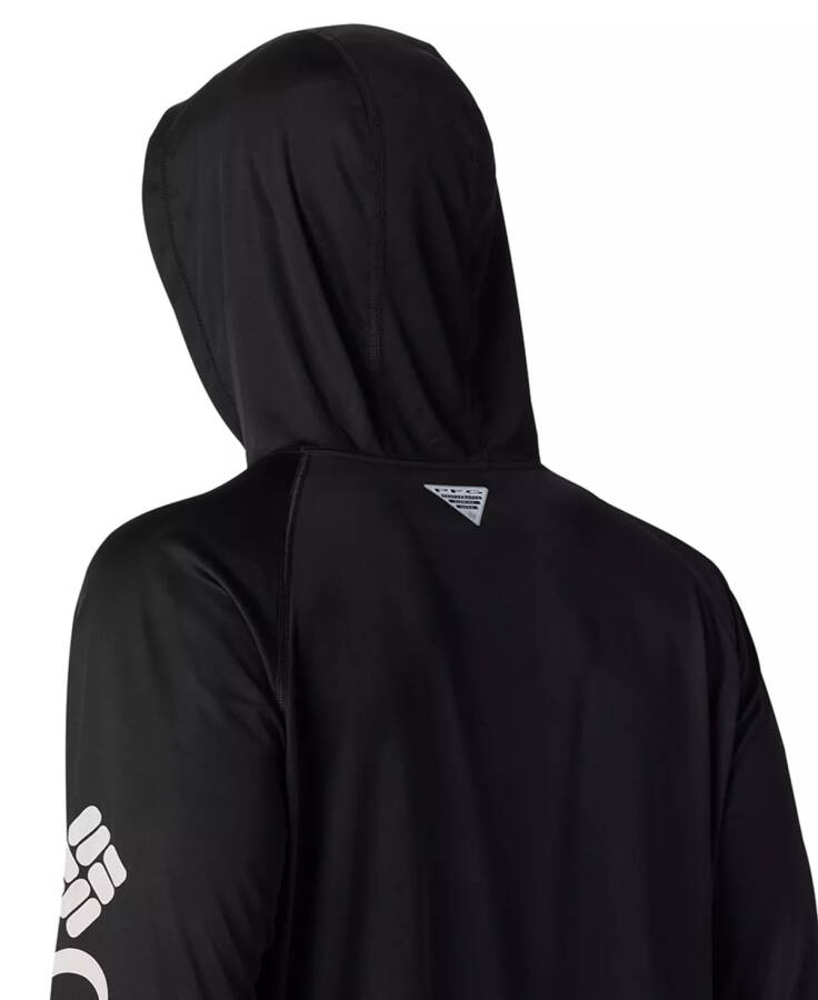 Men's Terminal Tackle UPF 50 Hoodie Black, Cool Grey Logo - 3