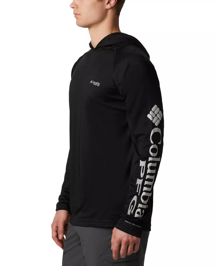 Men's Terminal Tackle UPF 50 Hoodie Black, Cool Grey Logo - 5