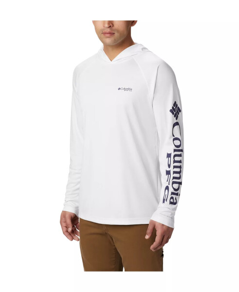 Men's Terminal Tackle UPF 50 Hoodie White, Nightshade Logo - 1