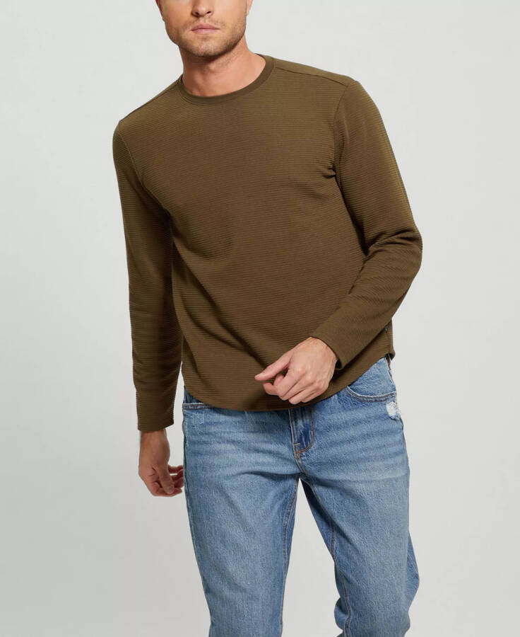 Men's Textured Long-Sleeve T-shirt Arsenal Green - 1