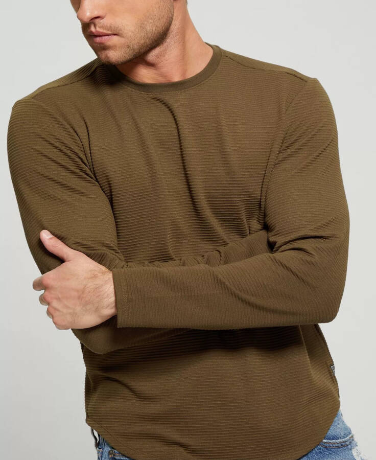 Men's Textured Long-Sleeve T-shirt Arsenal Green - 4