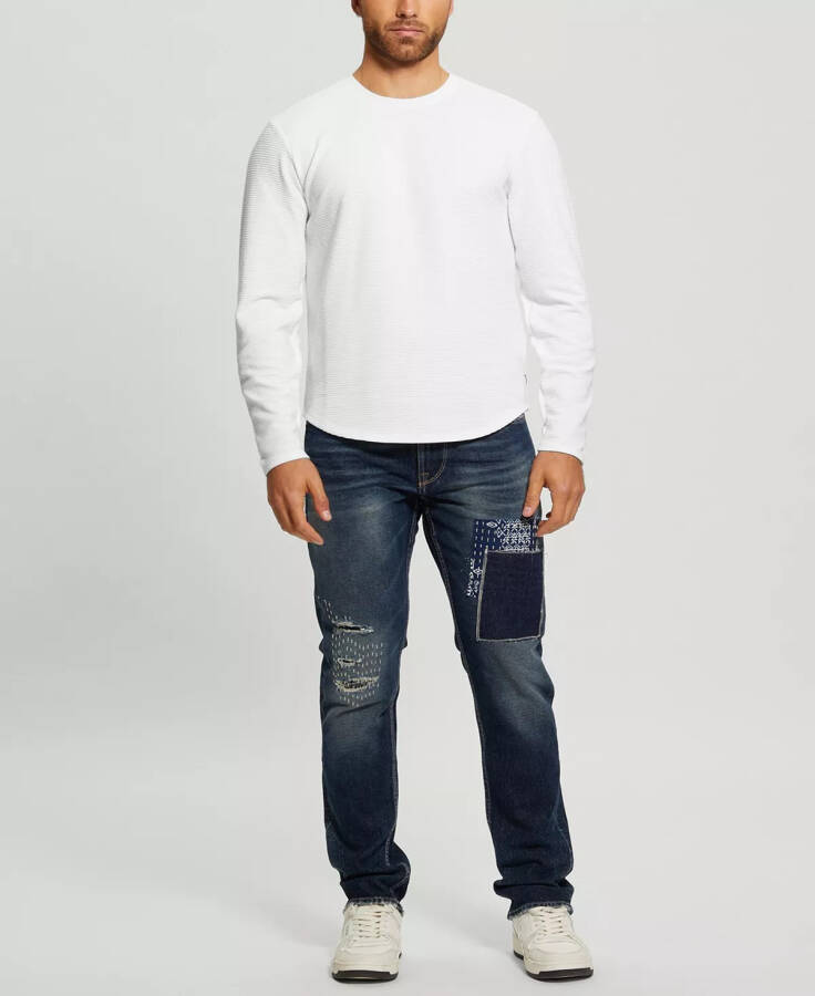 Men's Textured Long-Sleeve T-shirt Pure White - 4