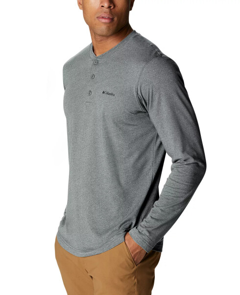 Men's Thistletown Hills Logo Graphic Long-Sleeve Tech Henley City Grey Heather - 5