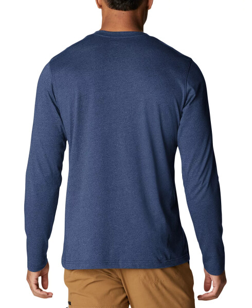 Men's Thistletown Hills Logo Graphic Long-Sleeve Tech Henley Dark Mountain Heather, Sky Blue - 3