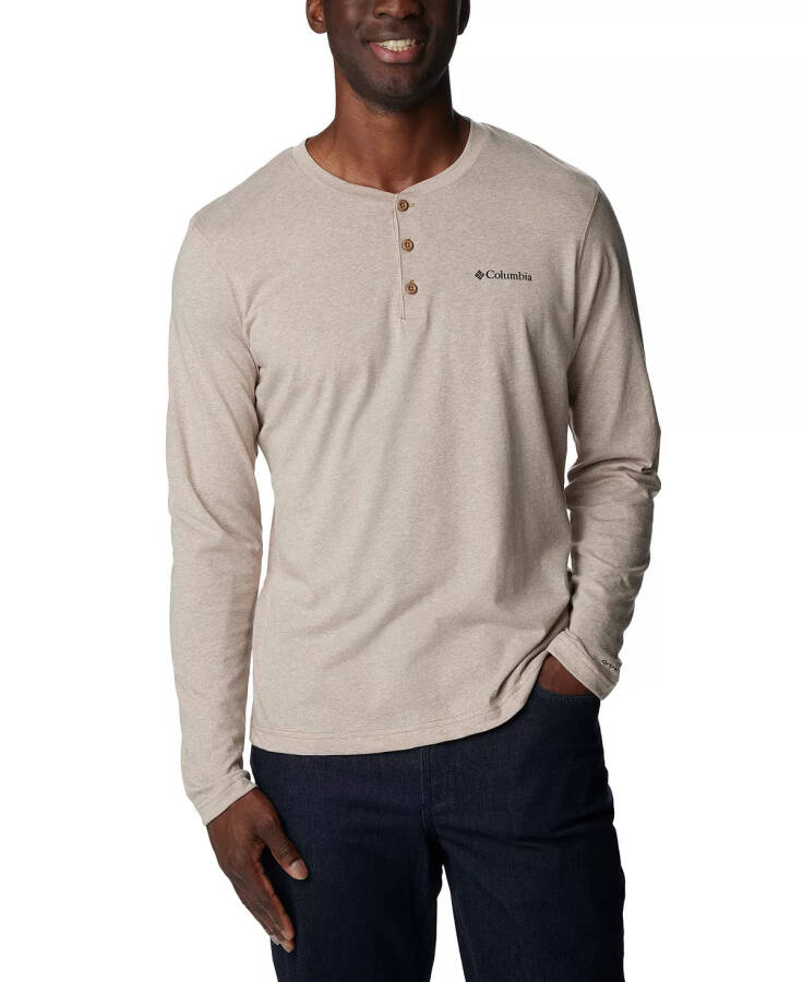 Men's Thistletown Hills Logo Graphic Long-Sleeve Tech Henley Delta Heather - 1