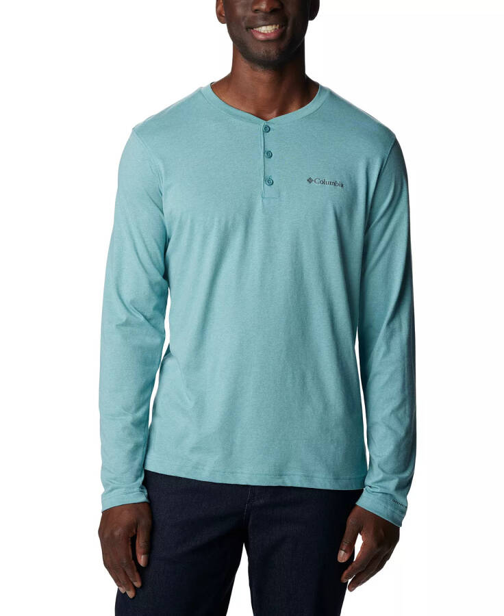 Men's Thistletown Hills Logo Graphic Long-Sleeve Tech Henley Shasta Heather - 1