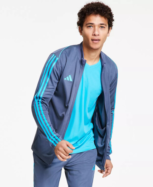 Men's Tiro 23 Slim-Fit Performance 3-Stripes Track Jacket Team Onix / Lucid Cyan - 1