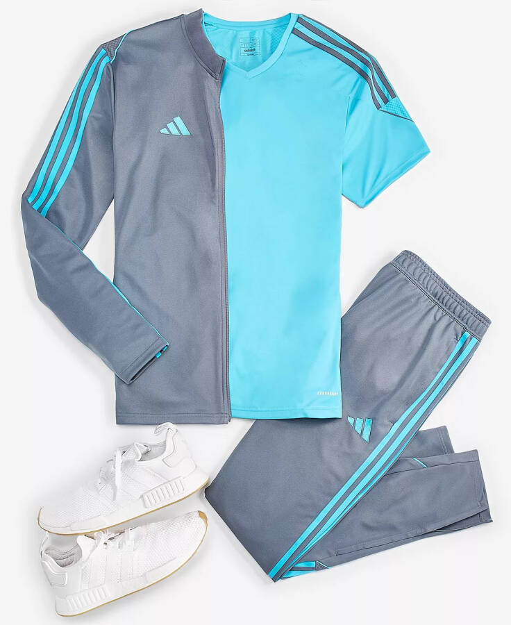 Men's Tiro 23 Slim-Fit Performance 3-Stripes Track Jacket Team Onix / Lucid Cyan - 5