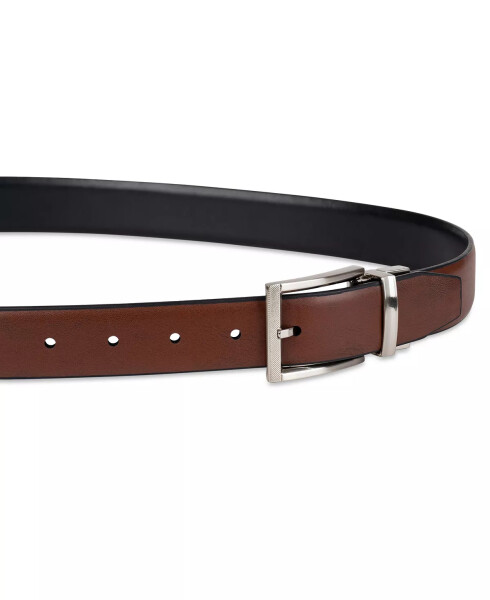 Men's Tonal-Buckle Belt, Created for Modazone Cognac/black - 3