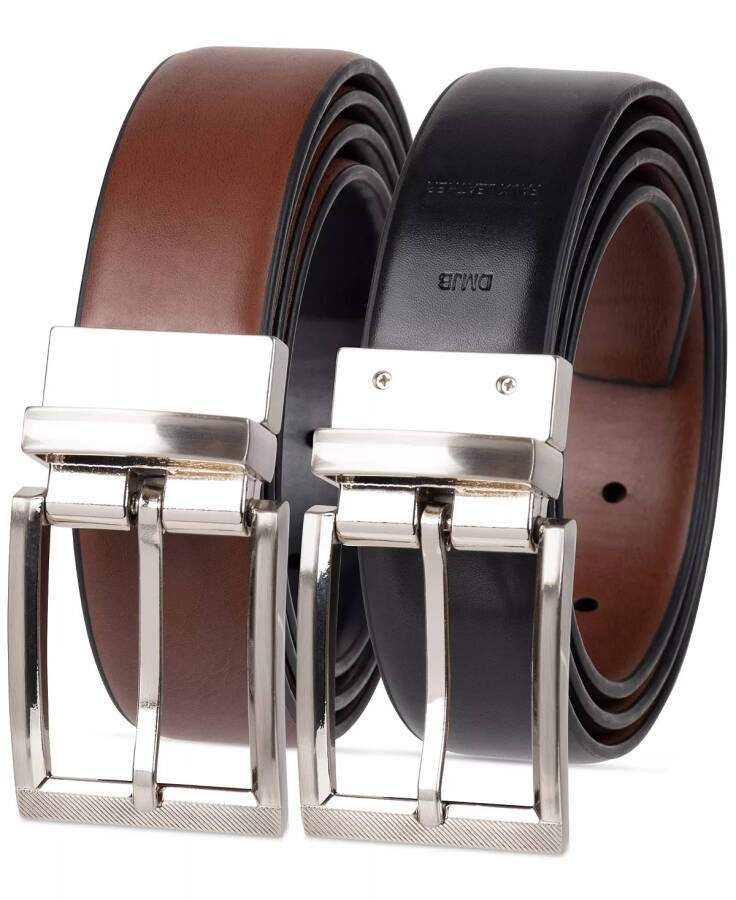 Men's Tonal-Buckle Belt, Created for Modazone Cognac/black - 4