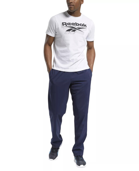 Men's Training Essentials Classic-Fit Moisture-Wicking Drawstring Pants Vector Navy / Wht - 12