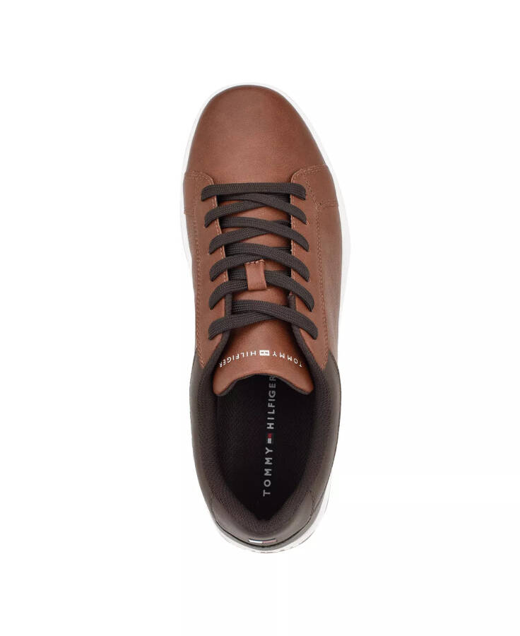 Men's Trapeze Lace Up Low Top Sneakers Cognac, Dark Brown - 4