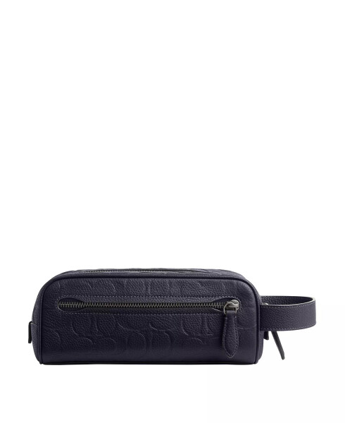 Men's Travel Kit In Signature Leather Midnight Navy - 2