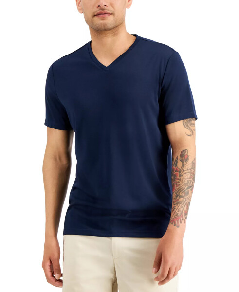 Men's Travel Stretch V-Neck T-Shirt, Created for Modazone Neo Navy - 5