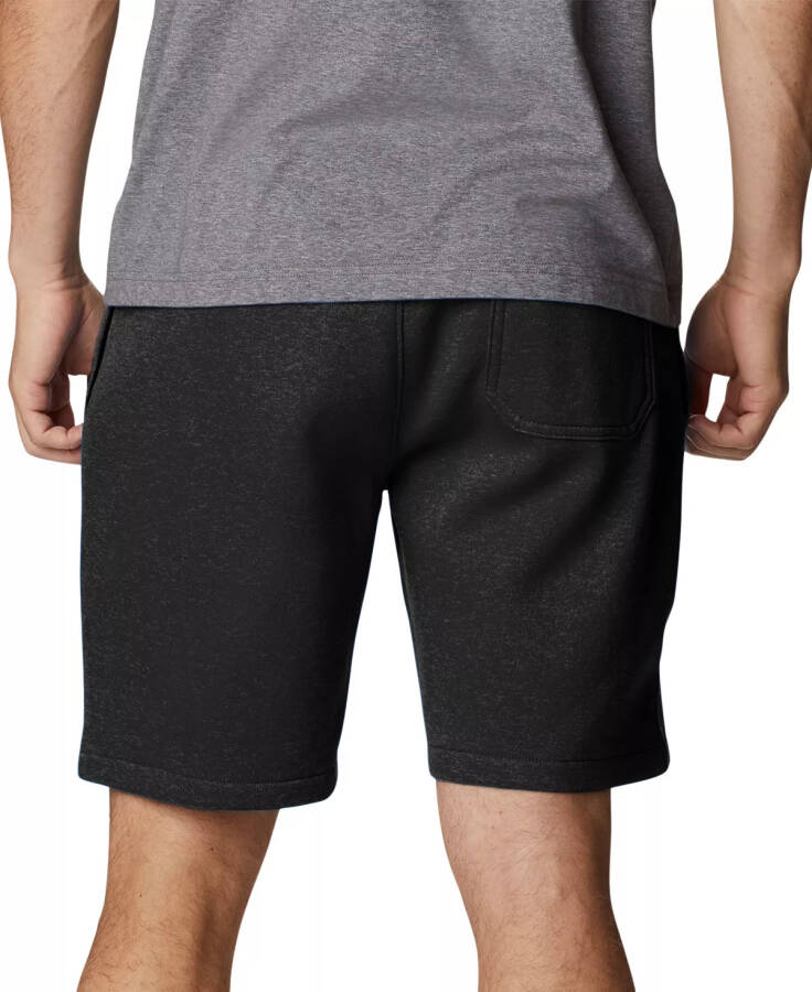 Men's Trek Relaxed-Fit Stretch Logo-Print Fleece Shorts Black White Vertical Logo - 2