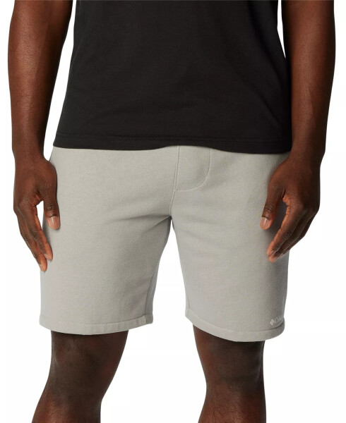 Men's Trek Relaxed-Fit Stretch Logo-Print Fleece Shorts Columbia Grey Hthr, Small Columbia Logo - 1