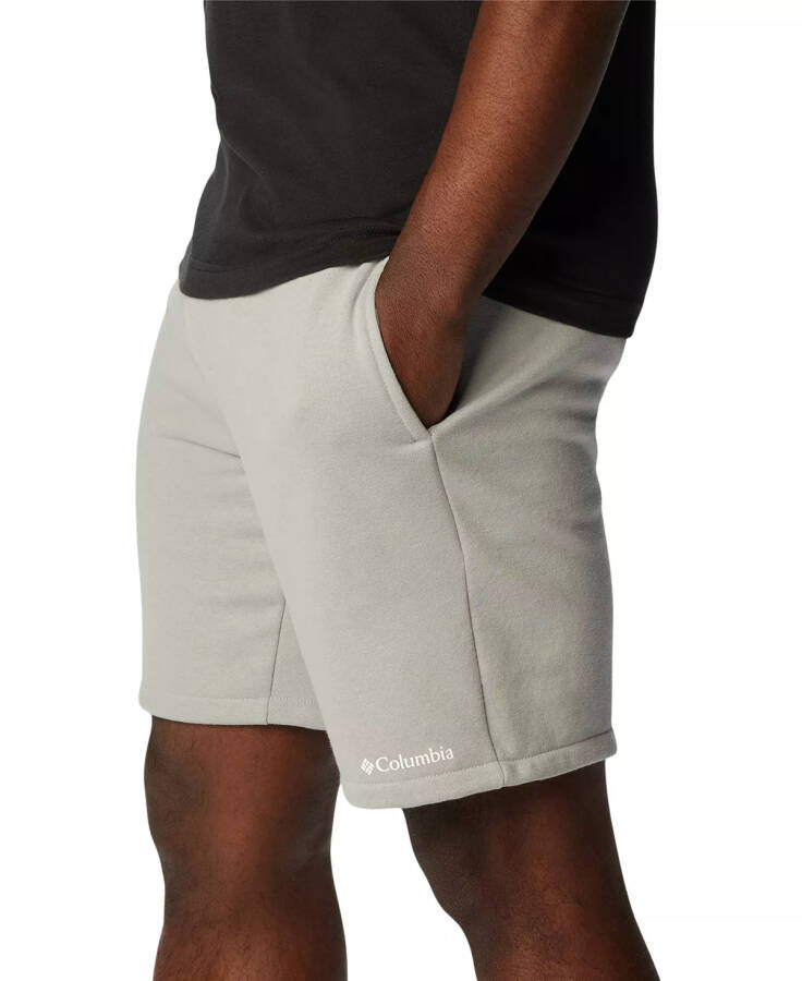 Men's Trek Relaxed-Fit Stretch Logo-Print Fleece Shorts Columbia Grey Hthr, Small Columbia Logo - 3