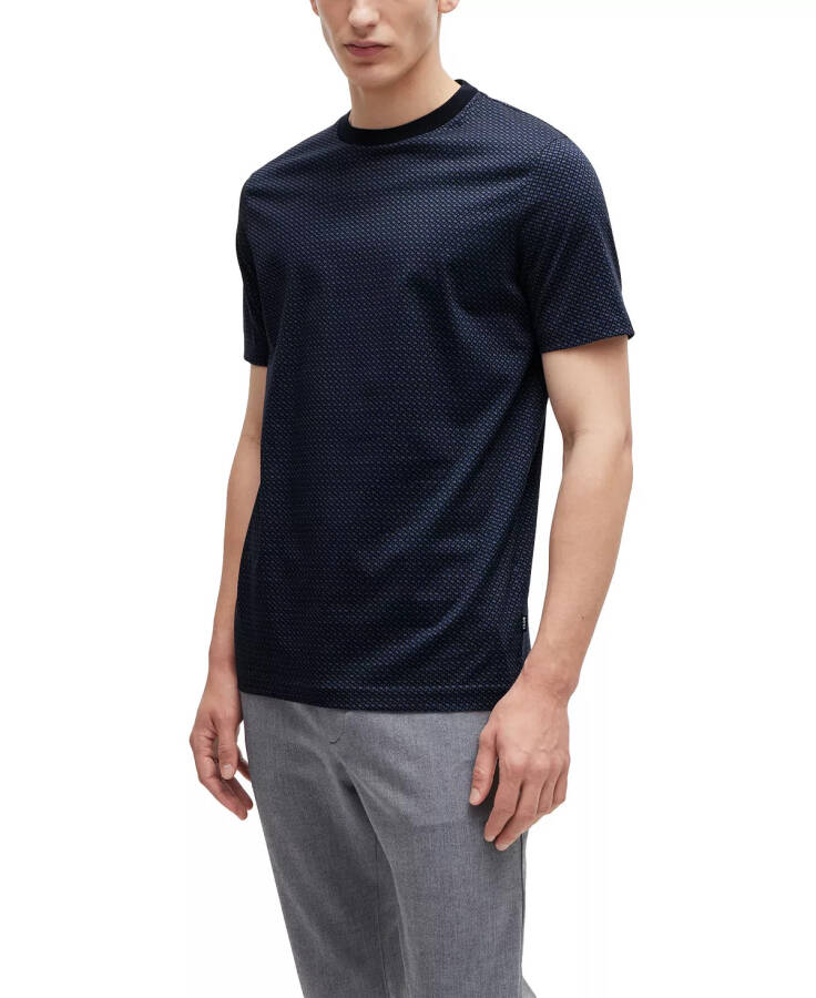 Men's Two-Tone Monogram T-Shirt Dark Blue - 1