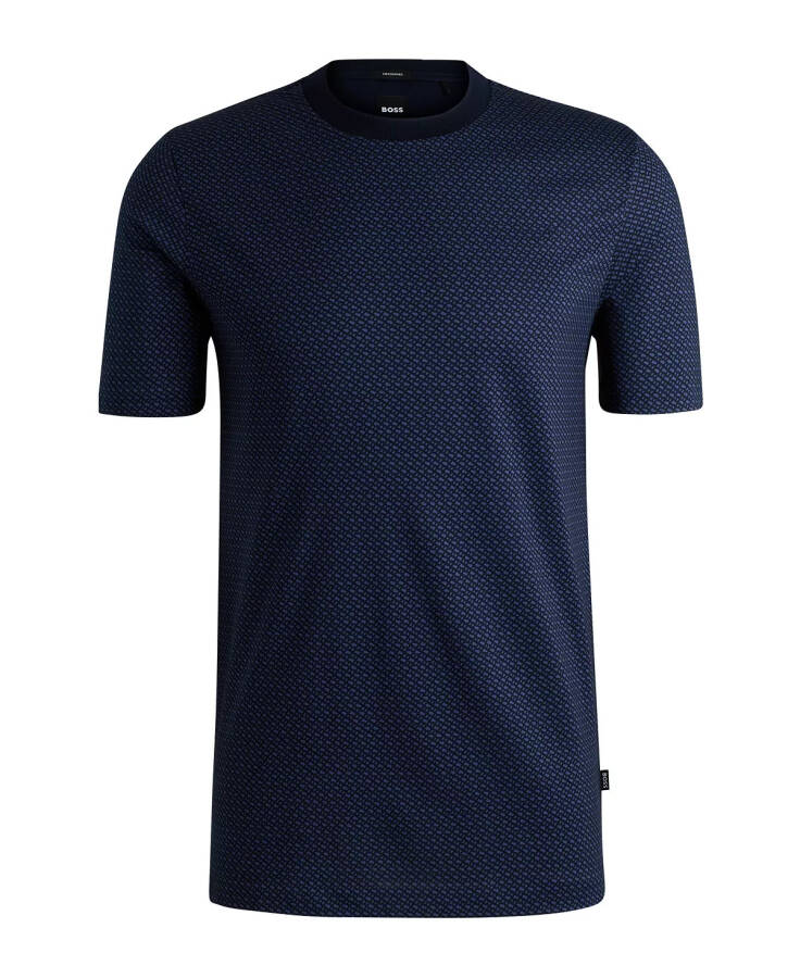 Men's Two-Tone Monogram T-Shirt Dark Blue - 2