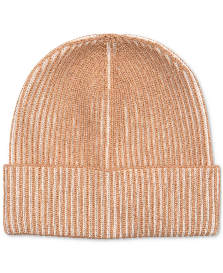 Men's Two-Tone Plated Beanie, Created for Modazone Beige - 1