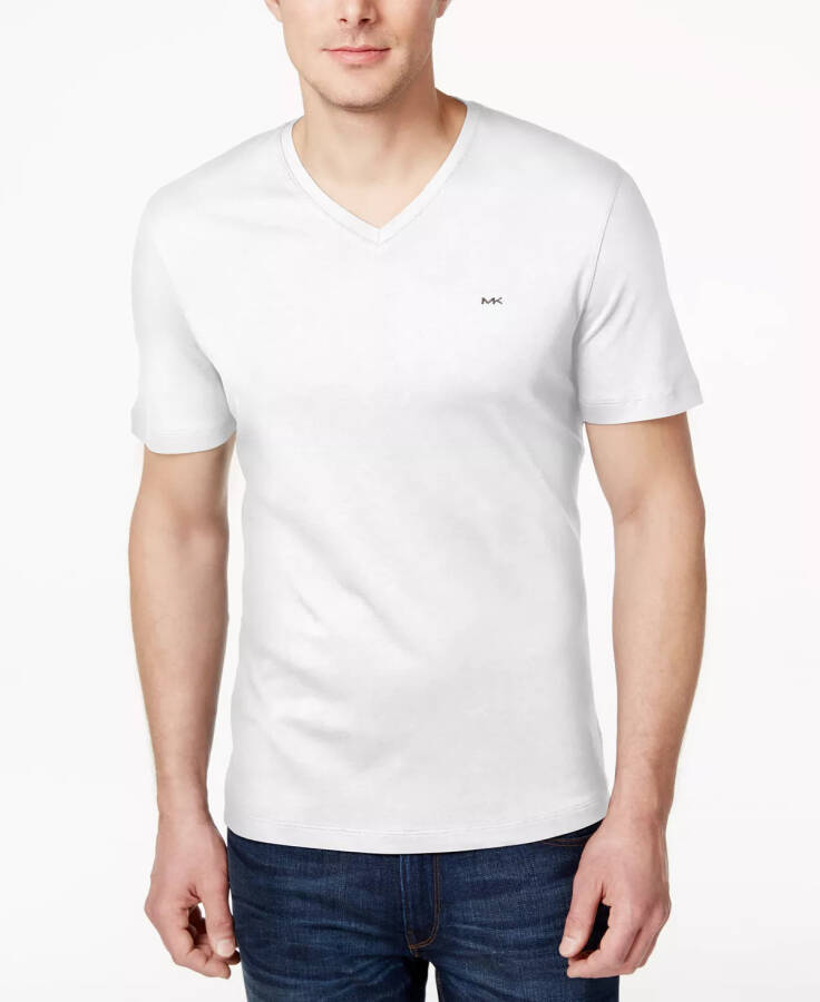 Men's V-Neck Liquid Cotton T-Shirt White - 1