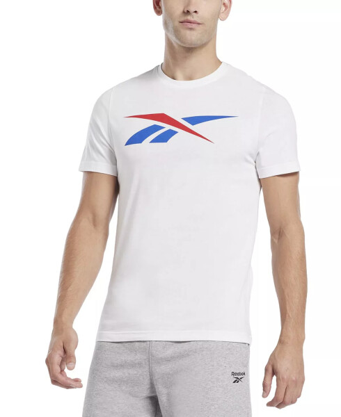 Men's Vector Logo Graphic T-Shirt White / Blue / Red - 1