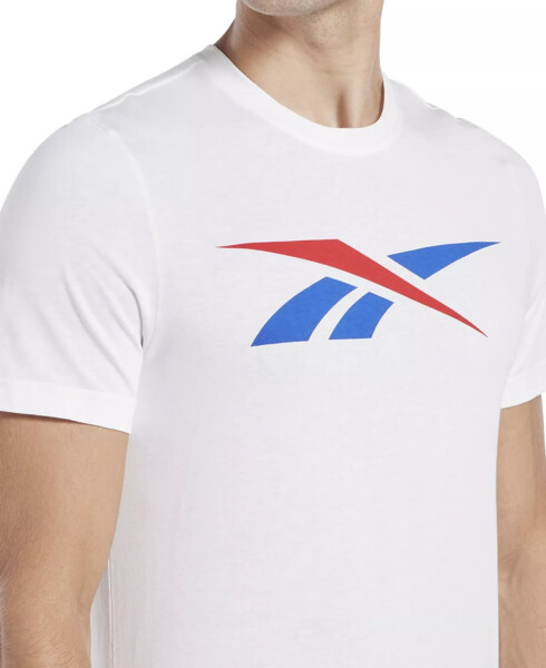 Men's Vector Logo Graphic T-Shirt White / Blue / Red - 3