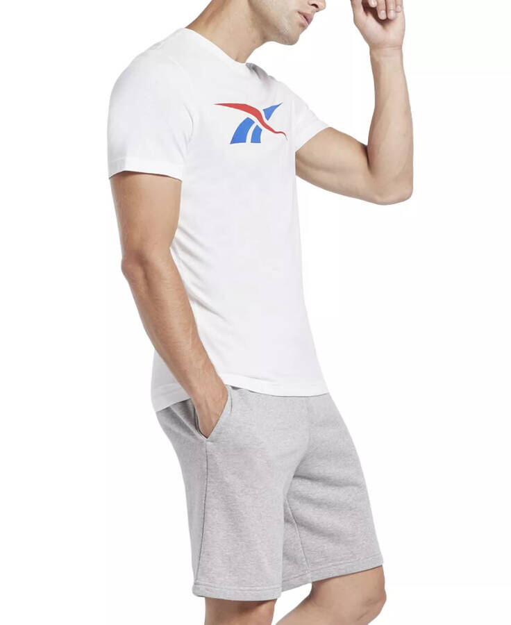 Men's Vector Logo Graphic T-Shirt White / Blue / Red - 4