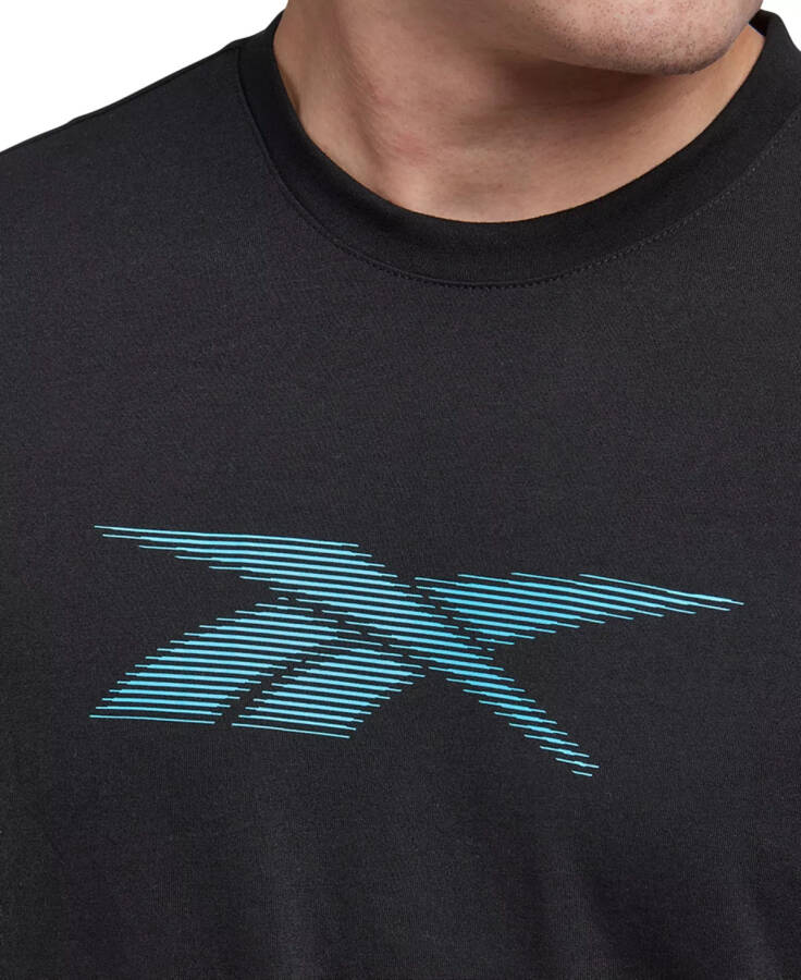 Men's Vector Performance Short Sleeve Logo Graphic T-Shirt Black/bold Cyan - 3