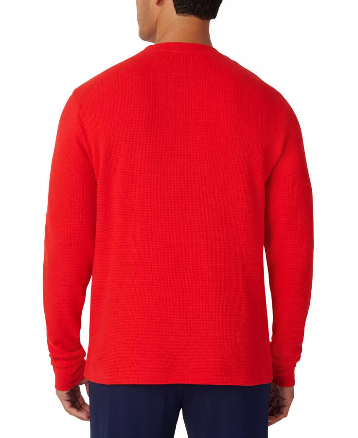 Men's Waffle-Knit Thermal Sleep Shirt Red - 16