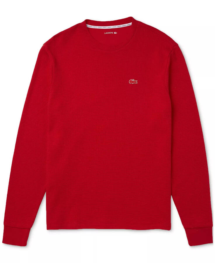 Men's Waffle-Knit Thermal Sleep Shirt Red - 20