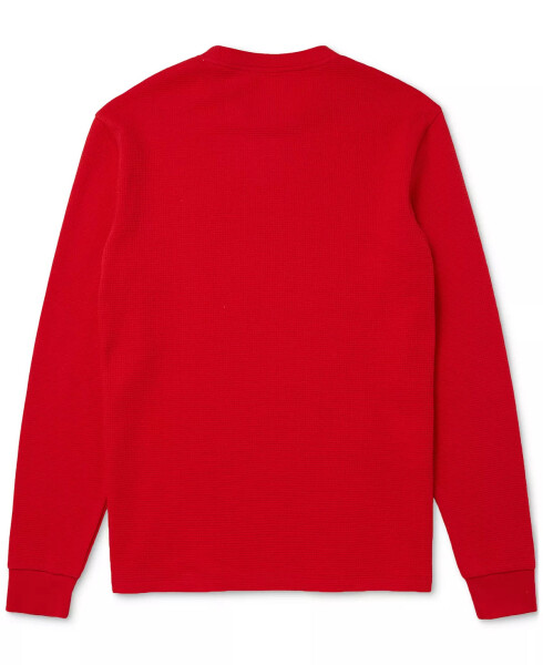 Men's Waffle-Knit Thermal Sleep Shirt Red - 21