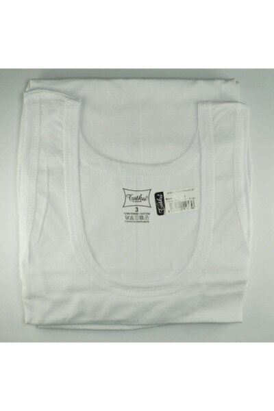 Men's White 100% Cotton Tank Top - 3