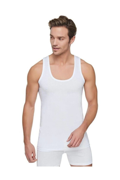 Men's White 6-Pack Cotton Crew Neck Undershirt - 6