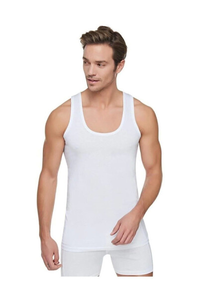 Men's White 6-Pack Cotton Crew Neck Undershirt - 3