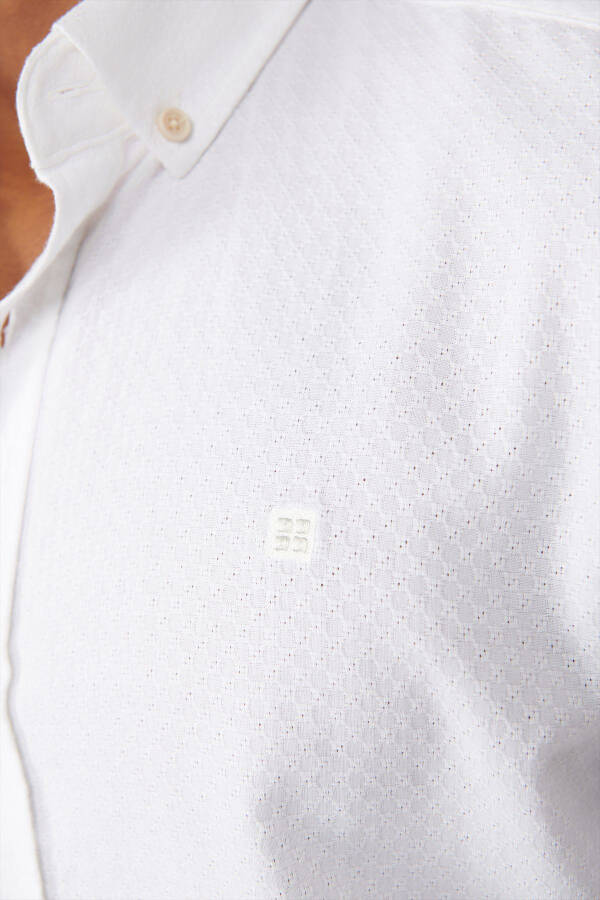 Men's White Button-Down Collar Shirt 100% Cotton Armoured Regular Fit A41y2004 - 7