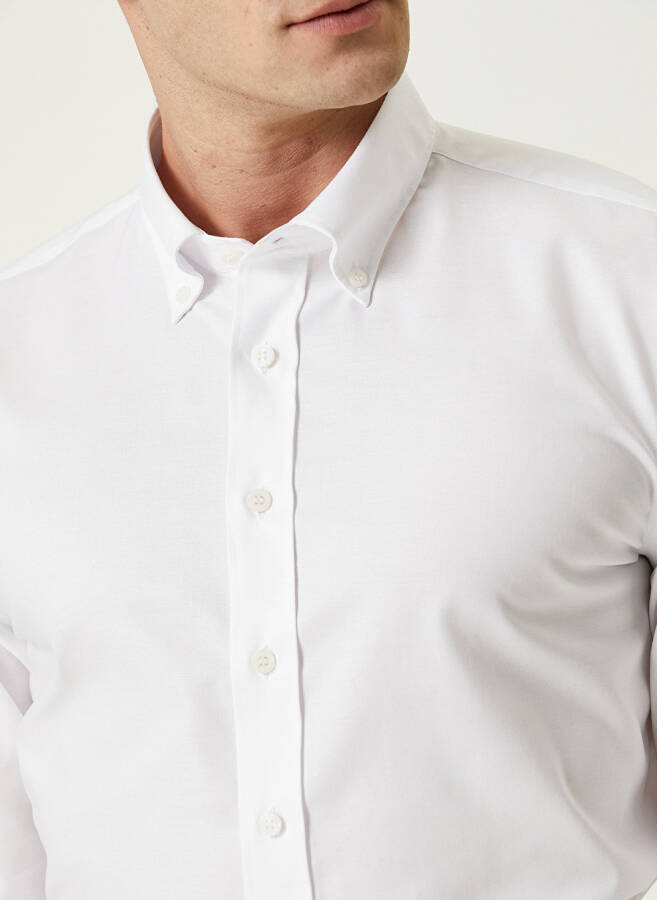 Men's White Button-Down Collar Shirt 1086232 - 6