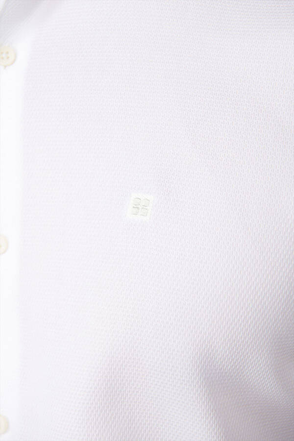 Men's White Classic Collar Shirt 100% Cotton Reinforced Slim Fit A41y2033 - 11