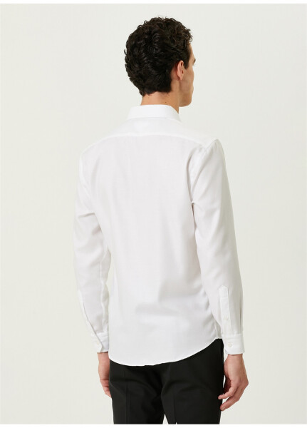 Men's White Classic Collar Slim Fit Shirt - 11